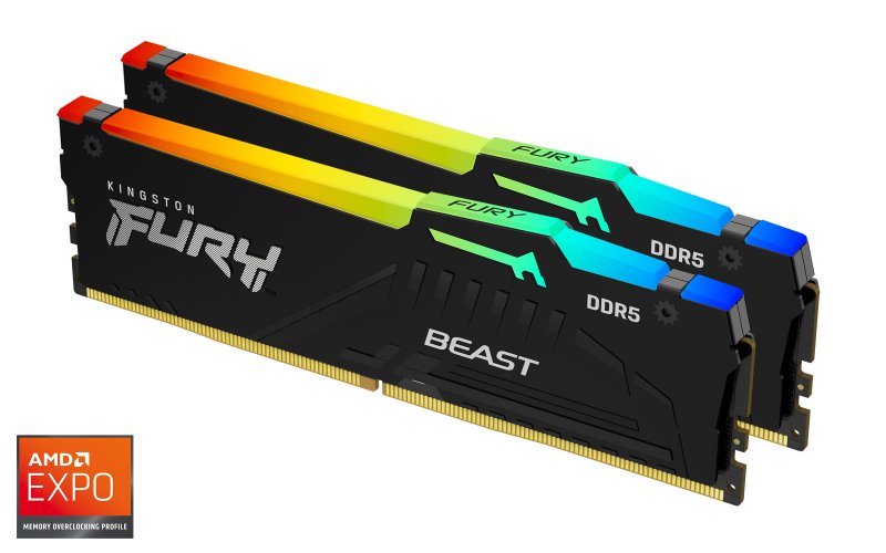 Kingston FURY Beast EXPO/ DDR5/ 32GB/ 5600MHz/ CL36/ 2x16GB/ RGB/ Black - obrázek produktu
