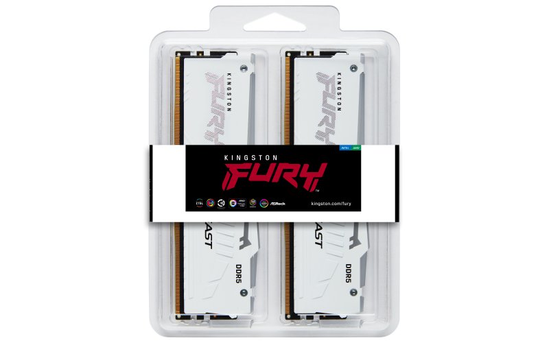 Kingston FURY Beast EXPO/ DDR5/ 64GB/ 6400MHz/ CL32/ 2x32GB/ RGB/ White - obrázek č. 1