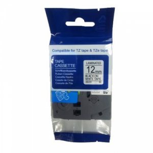 Kompatibilní páska s Brother, HG-231, HG231V5, 12mm, černý tisk/bílý podklad, rychlý tisk - obrázek produktu