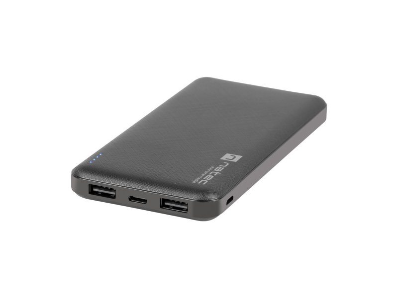 Natec Trevi Slim Power bank 10 000mAh, černý, Type-C, micro USB - obrázek produktu