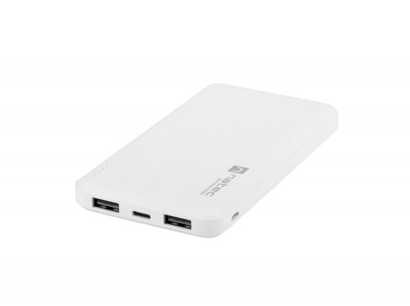 Natec Trevi Slim Power bank 10 000mAh, bílý, Type-C, micro USB - obrázek produktu