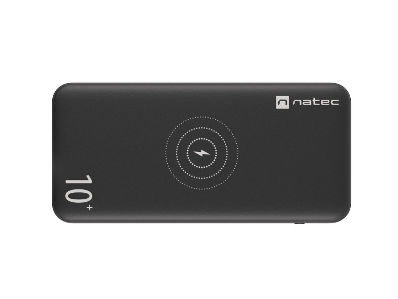 NATEC bezdrátová powerbanka TREVI 10 000mAH černá, USB 2.0, typu C a MICRO - obrázek produktu