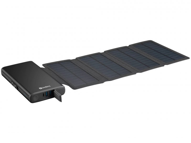 Sandberg Solar 4-Panel Powerbank 25000 mAh, solární nabíječka, černá - obrázek produktu