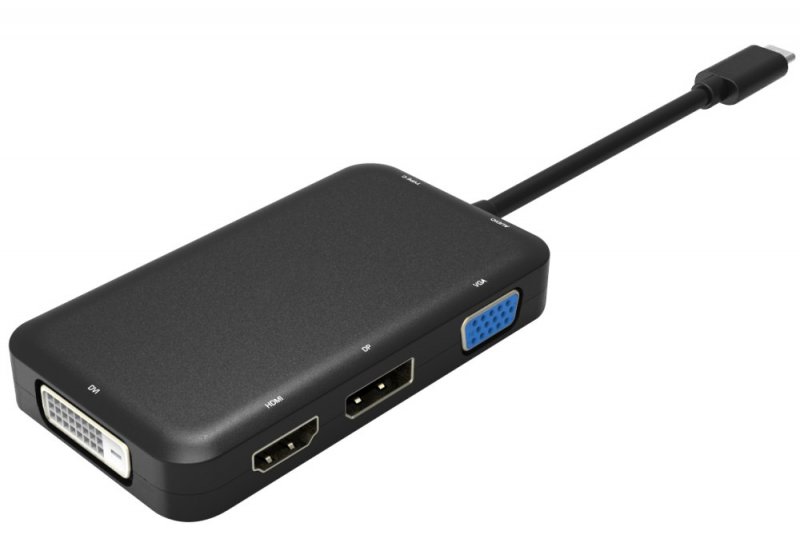 PremiumCord Převodník USB-C na HDMI + DVI + VGA + DisplayPort - obrázek produktu