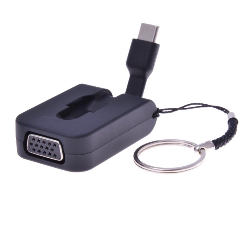 PremiumCord Adaptér USB 3.1 Typ-C male na VGA female,zasunovací kabel a kroužek na klíče - obrázek produktu
