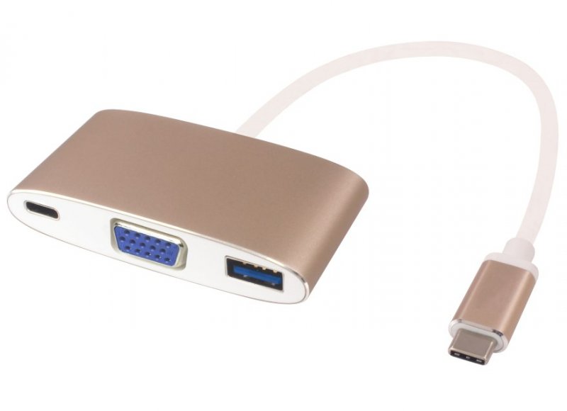 PremiumCord Převodník USB3.1 na VGA + USB3.0 + PD ( USB Power Delivery ) - obrázek produktu