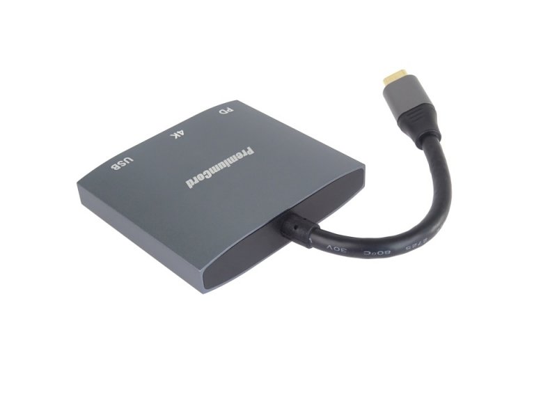 PremiumCord adaptér USB-C na HDMI, USB 3.0 a PD - obrázek č. 4