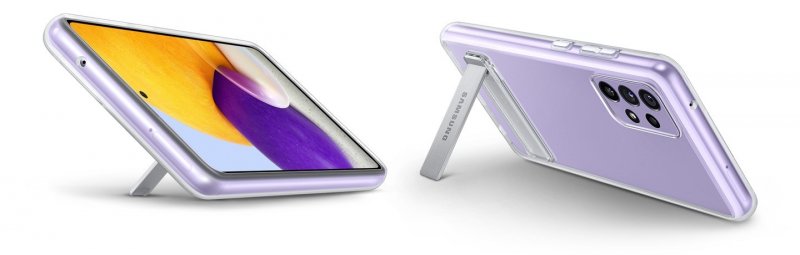 Samsung Průhledný zadní kryt se stojánkem A72 Transparent - obrázek č. 1