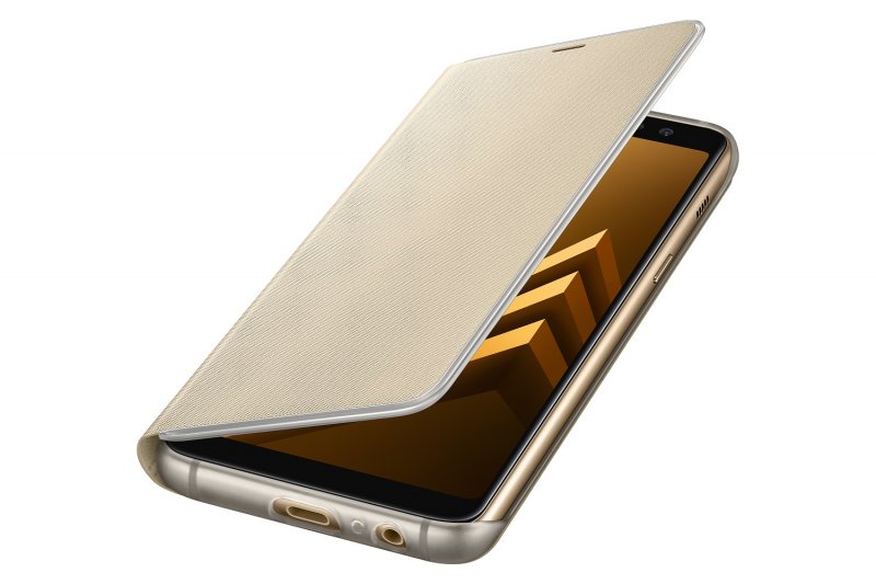 Samsung Flipové neonové pouzdro pro A8 2018 Gold - obrázek produktu