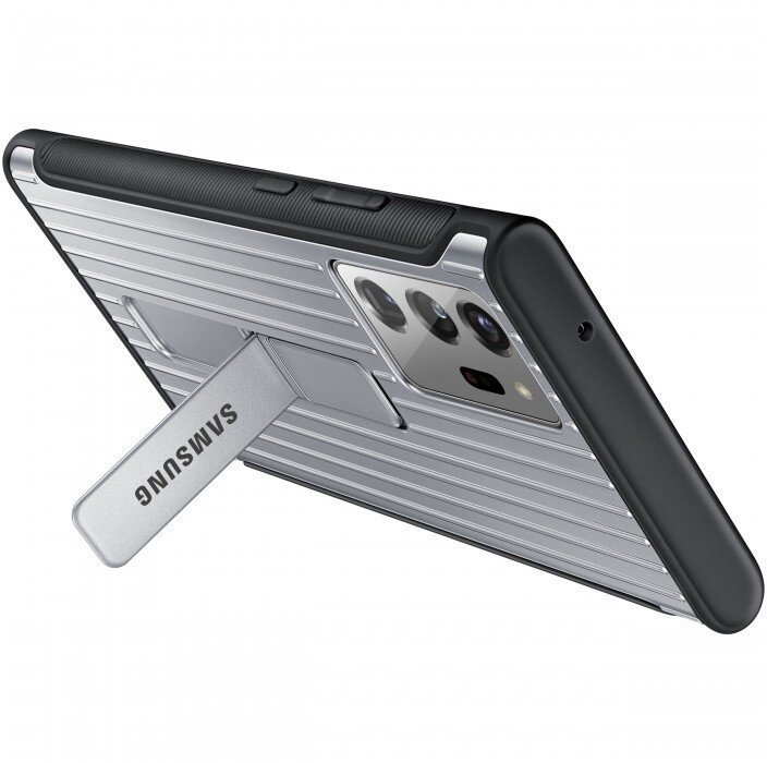 Samsung Tvrzený ochranný zadní kryt se stojánkem Note 20 Ultra Silver - obrázek č. 1