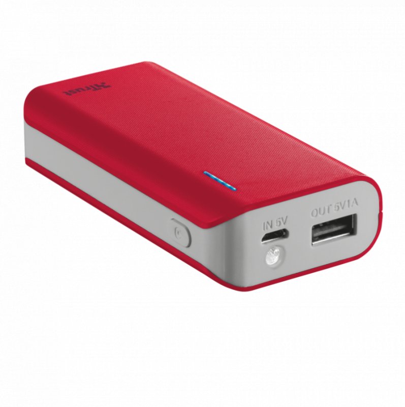 TRUST Primo PowerBank 4400 Portable Charger - red - obrázek produktu