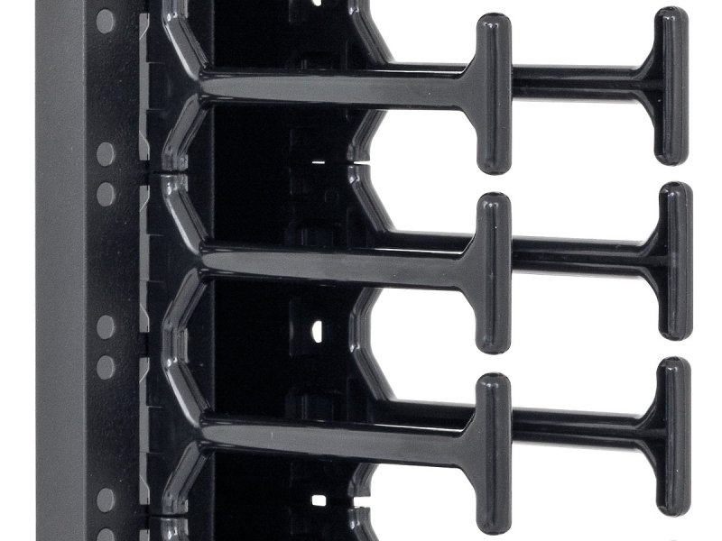 19" vyvazovací panel 45U - Hřeben, dvouřadý černý - obrázek produktu