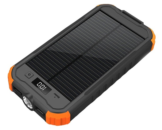 VIKING Solární outdoorová powerbanka Charlie II 12000mAh, Oranžová - obrázek produktu