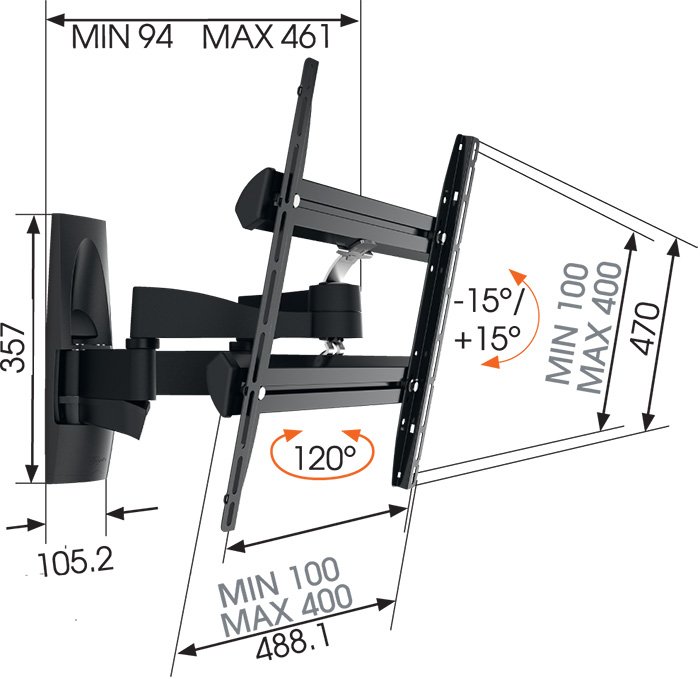 Robustní pohyblivý LCD držák Vogel´s WALL 3250 - obrázek č. 1
