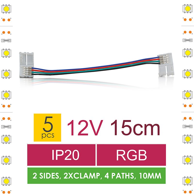 WE Spojka RGB LED pásku kabelová 15cm 2x10mm/ 4 5ks - obrázek č. 4