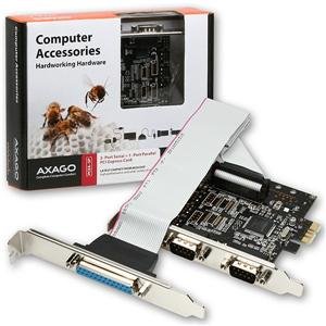 AXAGON PCEA-SP, PCIe adaptér - 2x sériový port (RS232) + 1x paralelní (LPT) - obrázek produktu