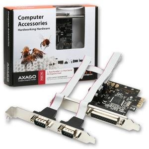 AXAGON PCEA-PS, PCIe adaptér - 1x paralelní (LPT) + 2x sériový port (RS232), vč. LP - obrázek produktu