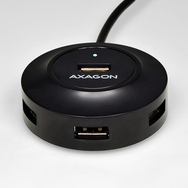 AXAGON HUE-X6GB, 4x USB2.0 hub, 80cm kabel + micro USB OTG, černý - obrázek č. 6