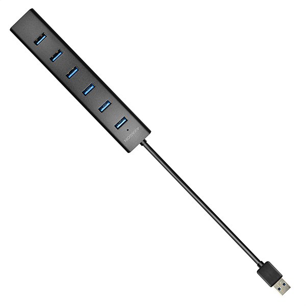 AXAGON HUE-SA7BP, 4x USB 3.0 ALU CHARGING hub, vč. AC adaptéru, kabel USB-A 40cm - obrázek č. 9
