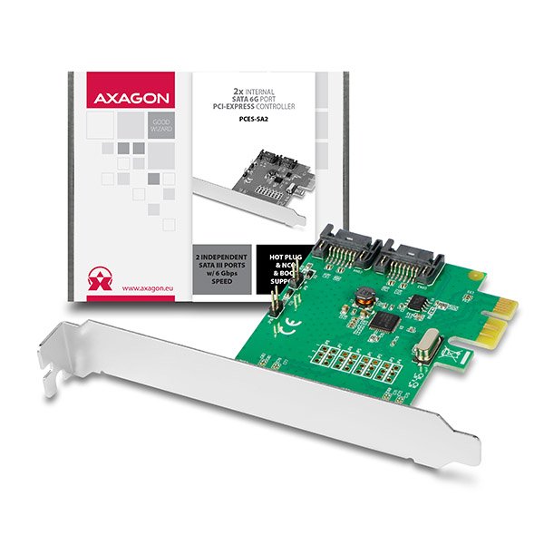 AXAGON PCES-SA2, PCIe řadič - 2x int. SATA III 6G ASMedia - obrázek produktu