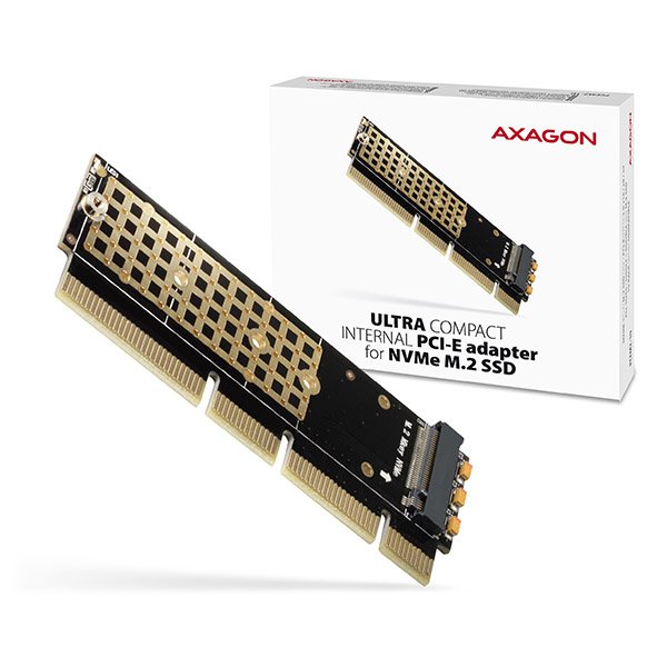 AXAGON PCEM2-1U, PCIe x16/ x8/ x4 - M.2 NVMe M-key slot adaptér, 1U - obrázek produktu