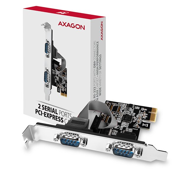 AXAGON PCEA-S2N, PCIe řadič - 2x sériový port (RS232) 250 kbps, vč. LP - obrázek produktu