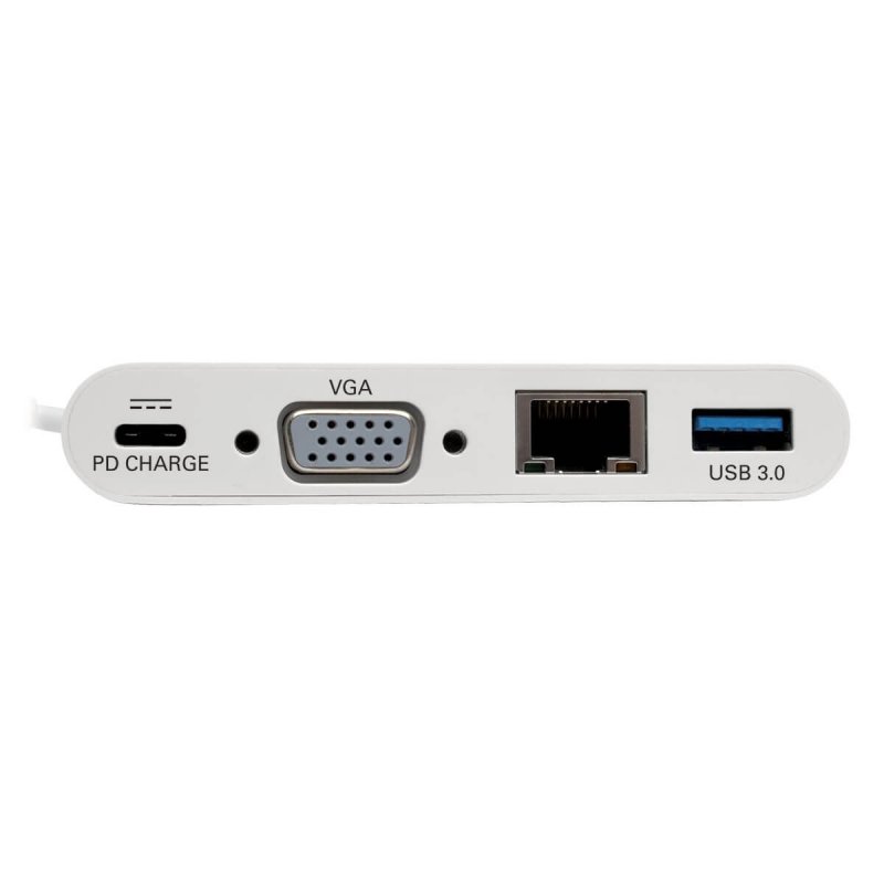 Tripplite Mini dokovací stanice USB-C /  VGA,  USB-A, Gbe, nabíjení, bílá - obrázek č. 1