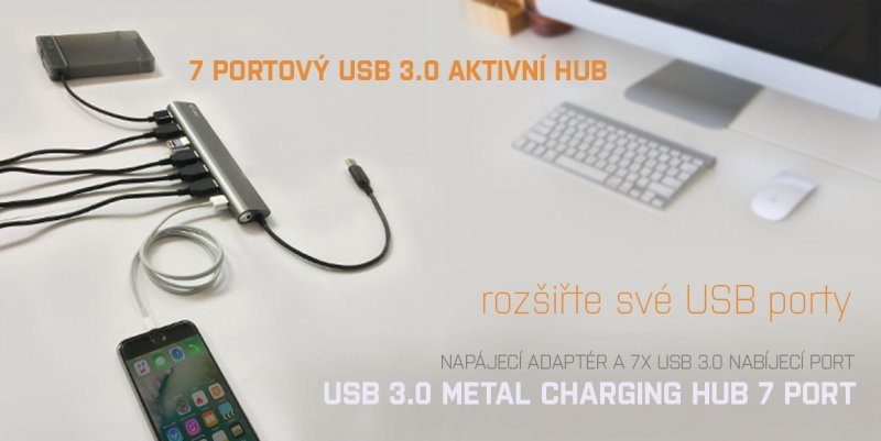 i-tec USB 3.0 Metal Charging HUB 7 Port - obrázek č. 6