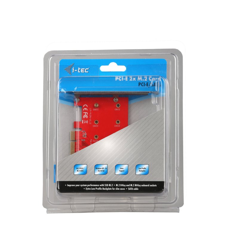 i-tec PCI-E 2x M.2 Card (PCI-E/ SATA) + LP - obrázek č. 4
