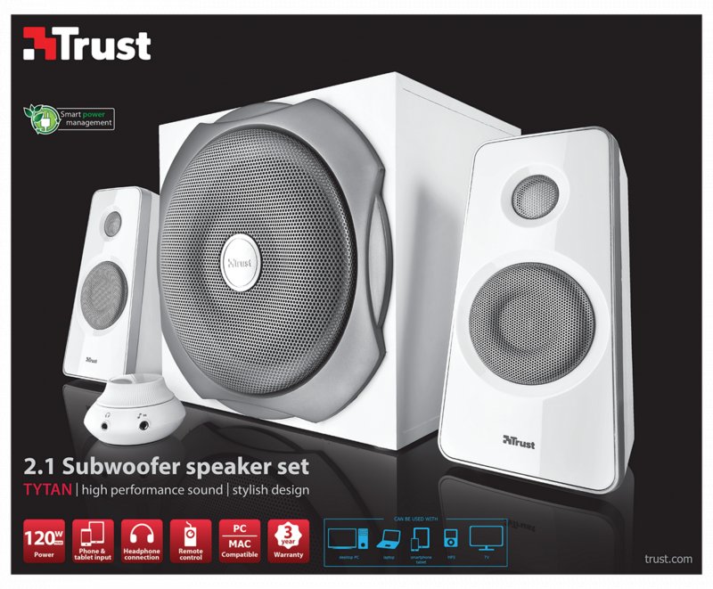 zvuk. systém TRUST Tytan 2.1 Speaker Set,white - obrázek č. 3