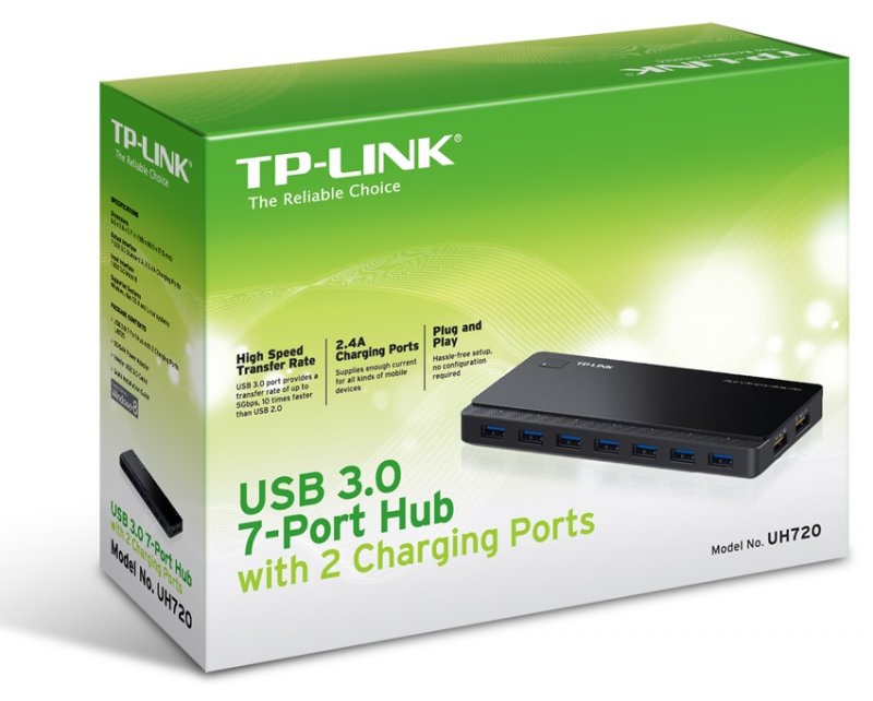 TP-Link 7 ports USB 3.0 Hub + 2 power charge USB ports - obrázek č. 2