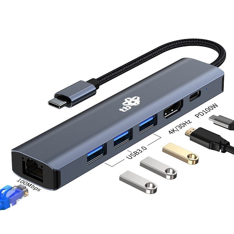 TB Touch USB C 6v1 - HDMI, USBx3, PD, RJ-45 - obrázek č. 1