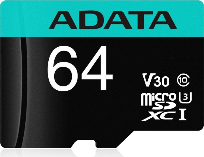 ADATA V30S/ micro SDXC/ 64GB/ 95MBps/ UHS-I U3 /  Class 10/ + Adaptér - obrázek produktu