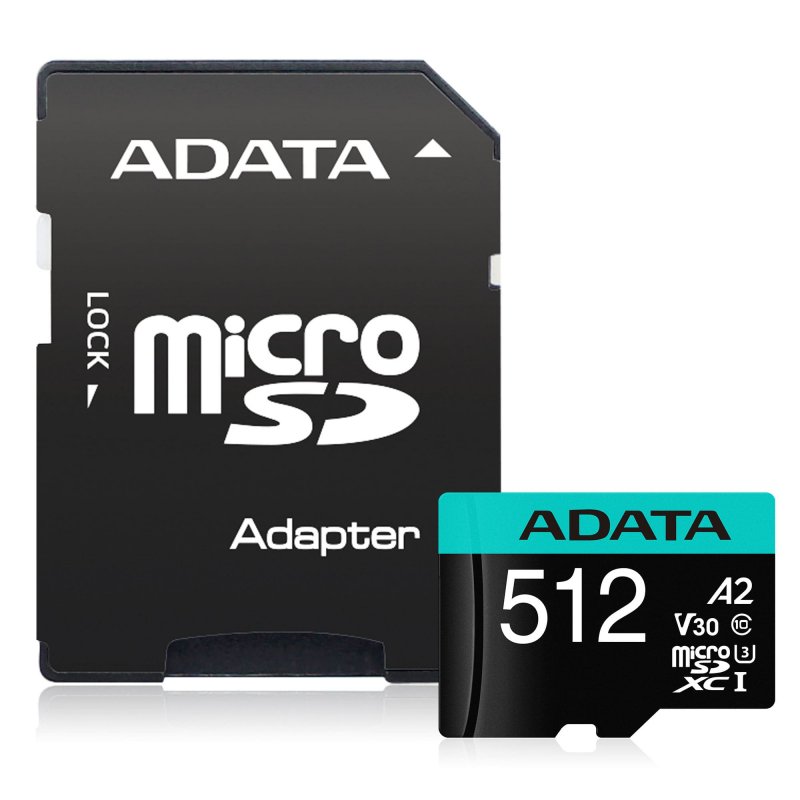ADATA V30S/ micro SDXC/ 512GB/ 100MBps/ UHS-I U3 /  Class 10/ + Adaptér - obrázek č. 1