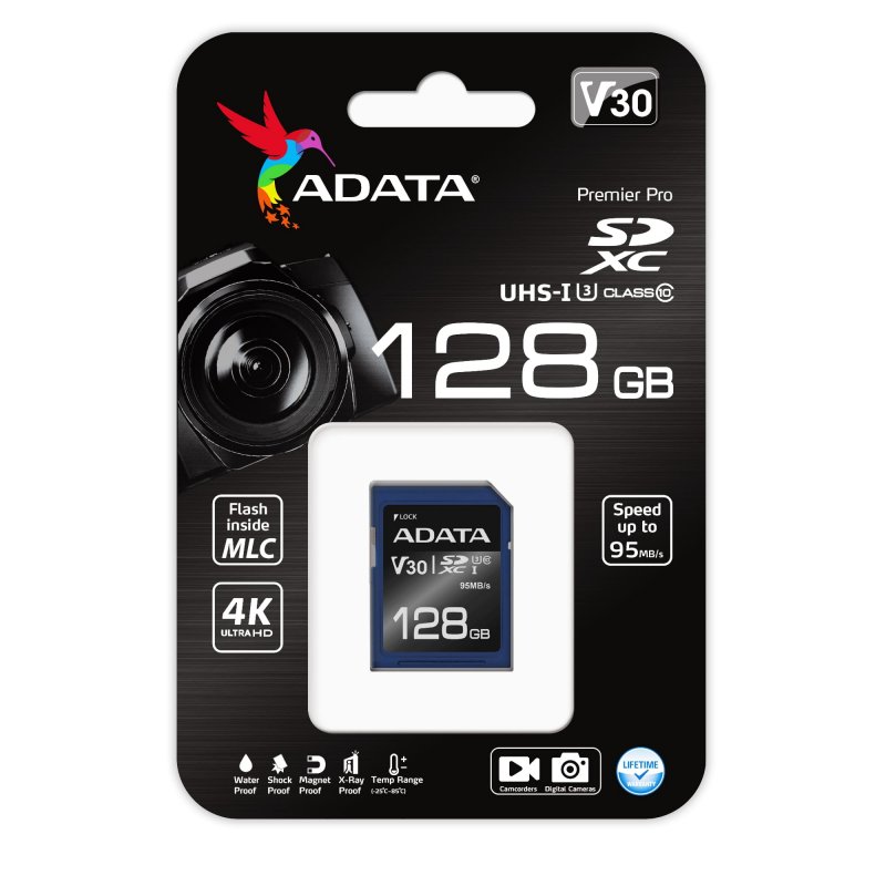 ADATA V30S/ SDXC/ 128GB/ 95MBps/ UHS-I U3 /  Class 10 - obrázek č. 1