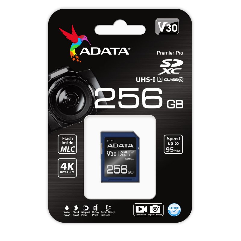 ADATA V30S/ SDXC/ 256GB/ 95MBps/ UHS-I U3 /  Class 10 - obrázek č. 1