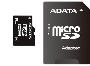 Adata/ micro SD/ 8GB/ 10MBps/ Class 4/ + Adaptér - obrázek produktu