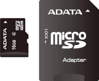 ADATA 16GB MicroSDHC Card with Adaptor Class 4 - obrázek produktu