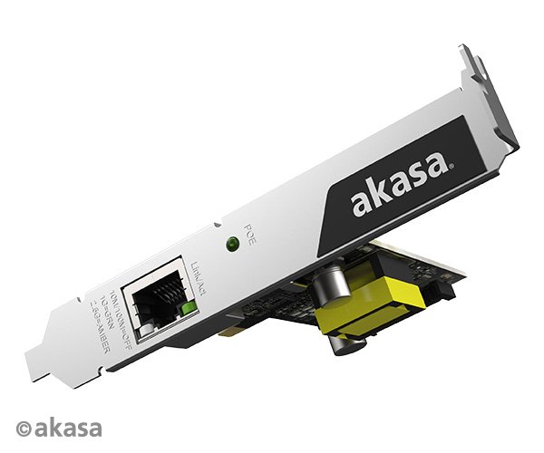 AKASA 2.5 Gigabit PCIe síťová karta s PoE - obrázek produktu