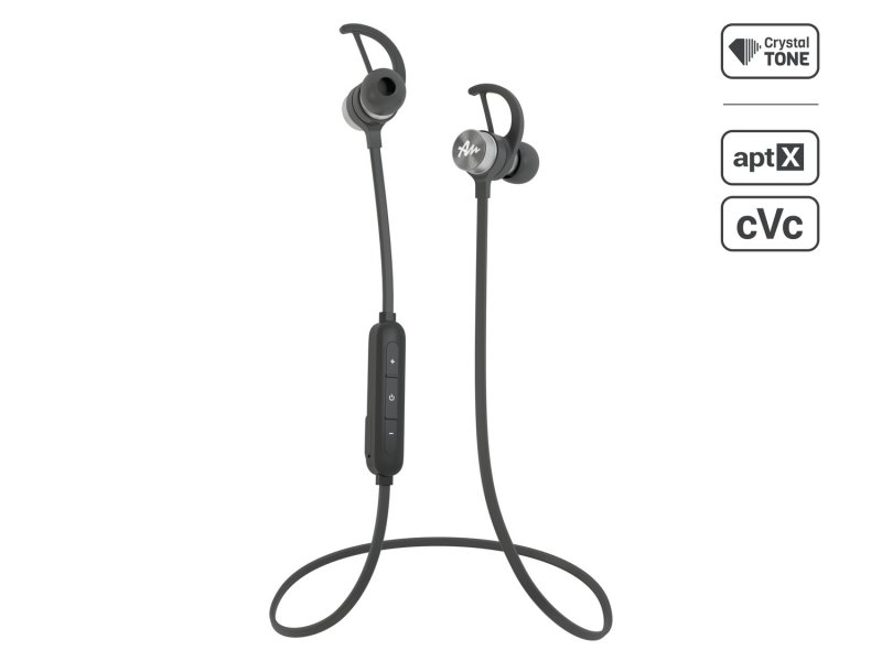 Sportovní bezdrátové sluchátka do uší Audictus Adrenaline 2.0, BT 4.1, černo-stříbrné - obrázek produktu