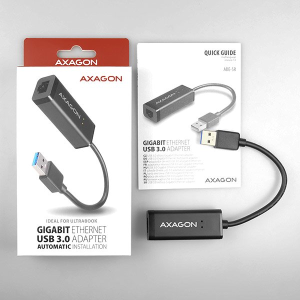 AXAGON ADE-SR, USB-A 3.2 Gen 1 - Gigabit Ethernet síťová karta, auto instal, černá - obrázek č. 10