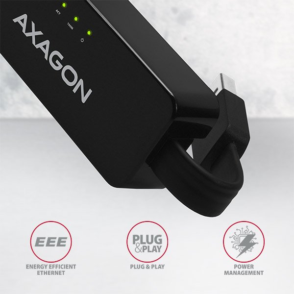 AXAGON ADE-XR, USB 2.0 - Fast Ethernet síťová karta, auto instal, černá - obrázek č. 4