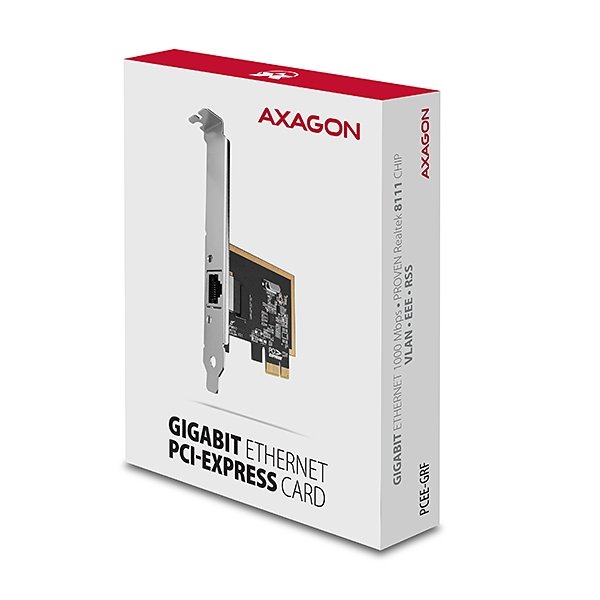 AXAGON PCEE-GRF, PCIe síťová karta - 1x Gigabit Ethernet port (RJ-45), Realtek 8111F, vč. LP - obrázek č. 5