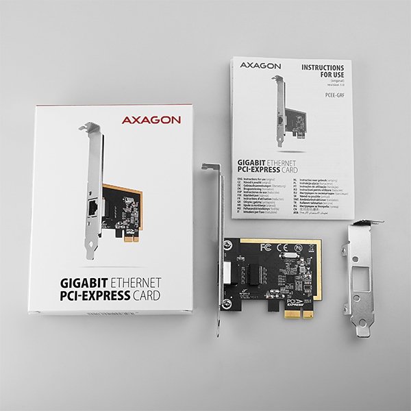 AXAGON PCEE-GRF, PCIe síťová karta - 1x Gigabit Ethernet port (RJ-45), Realtek 8111F, vč. LP - obrázek č. 4