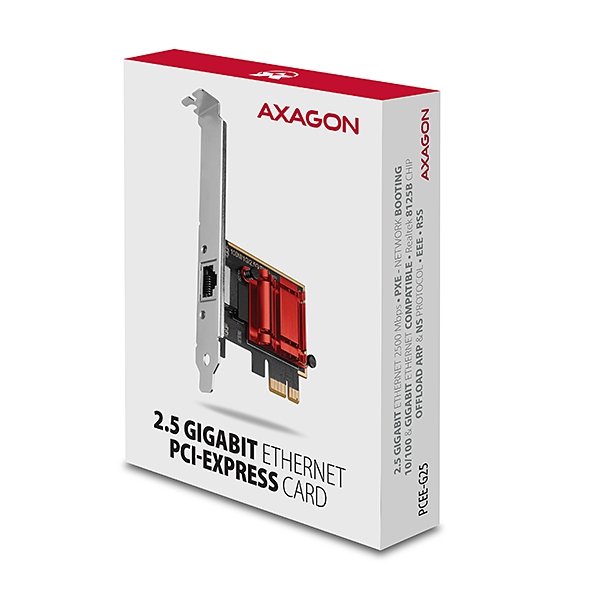 AXAGON PCEE-G25, PCIe síťová karta - 1x 2.5 Gigabit Ethernet port (RJ-45), Realtek, PXE, vč. LP - obrázek č. 5