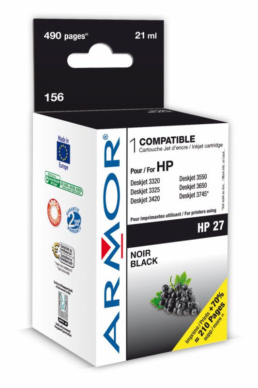WECARE ARMOR ink kompatibilní s HPDJ 3325,  C8727AE, 13ml, černá/ black - obrázek produktu