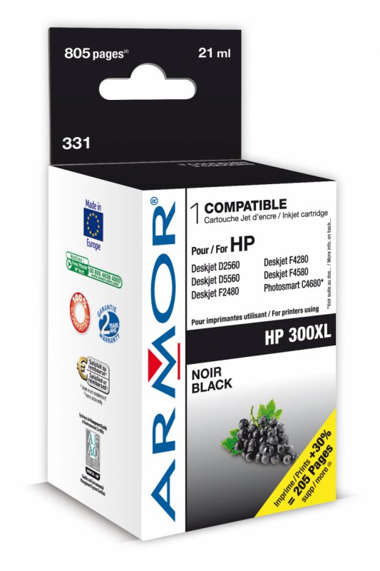 WECARE ARMOR ink kompatibilní s HP DJ D2560, CC641EE, 21ml, černá/ black - obrázek produktu