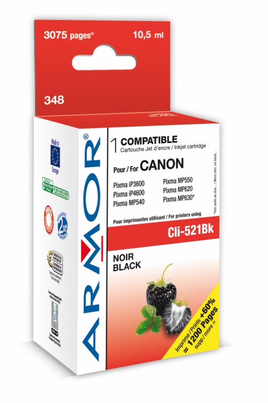 Armor ink-jet pro Canon iP4600, (CLI521-Bk), čip - obrázek produktu