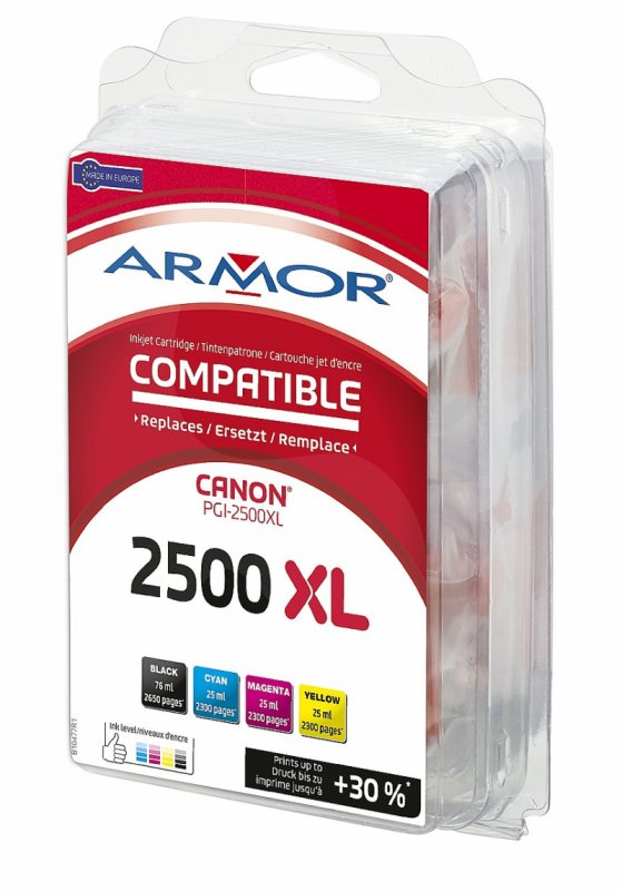 Armor ink pro Canon (PGI2500XL)4-pack (CMYK) kapacita:1x76ml/  3x25ml - obrázek produktu
