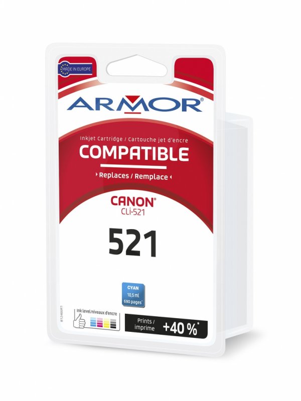 Armor ink-jet pro CANON Cli-521C, modrá/ cyan - obrázek produktu